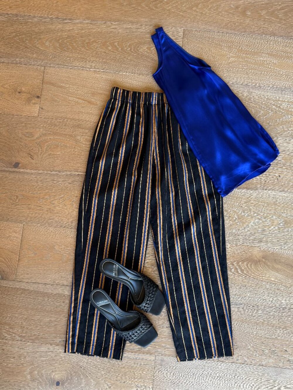 forte_forte Metallic Striped Pull-On Wide Leg Pants Size 1 (US S / 4-6)
